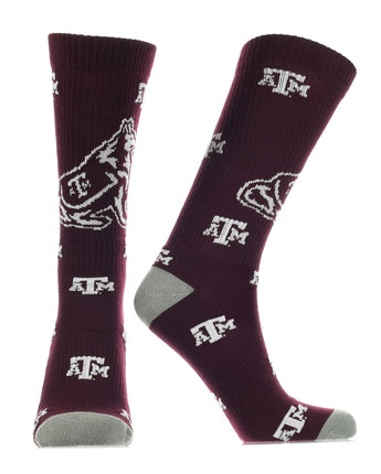 TCK socks Maroon/Grey/White / Medium Texas A&M Aggies Mayhem Crew Socks (Imported)