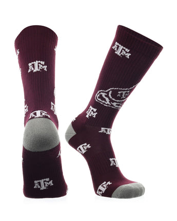 TCK socks Maroon/Grey/White / Medium Texas A&M Aggies Mayhem Crew Socks (Imported)