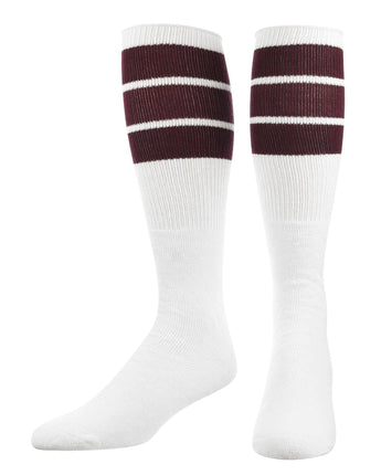 TCK socks Maroon / Small Retro 3 Stripe OTC Tube Socks
