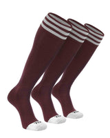 TCK socks Maroon/White 3-Pack / X-Small Prosport Trio Striped Socks