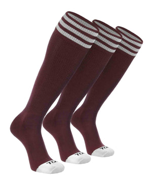 TCK socks Maroon/White 3-Pack / X-Small Prosport Trio Striped Socks