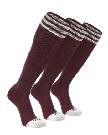 TCK socks Maroon/White 3-Pack / X-Small Prosport Trio Striped Socks