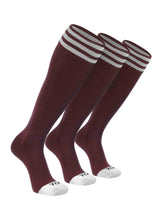 TCK socks Maroon/White 3-Pack / X-Small Prosport Trio Striped Socks