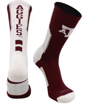 TCK socks Maroon/White/Grey / Large Texas A&amp;M Aggies Socks Perimeter Crew