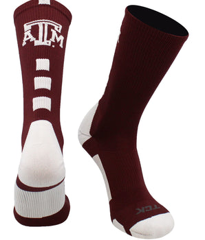 TCK socks Maroon/White / Large Texas A&M Aggies Baseline Crew USA Made