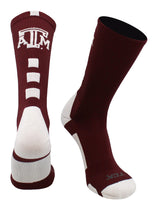 TCK socks Maroon/White / Large Texas A&M Aggies Baseline Crew USA Made