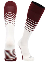 TCK socks Maroon/White / Small TCK Elite Breaker Striped Athletic Socks | Over-the-Calf Soccer & Baseball