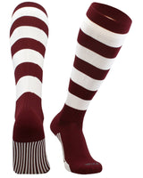 TCK socks Maroon/White / X-Large Hoop Striped Rugby Socks