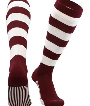 TCK socks Maroon/White / X-Large Hoop Striped Rugby Socks
