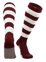 TCK socks Maroon/White / X-Large Hoop Striped Rugby Socks