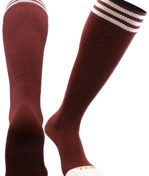 TCK socks Maroon/White / X-Small Prosport Striped Over the Calf Tube Socks