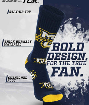 TCK socks Marquette Golden Eagles Mayhem Crew Socks (Made in USA)