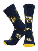 TCK socks Marquette Navy Blue/Gold / Large Marquette Golden Eagles Mayhem Crew Socks (Made in USA)