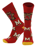 TCK socks Maryland Scarlet/Black / Large Maryland Terrapins Mayhem Crew Socks (Made in USA)