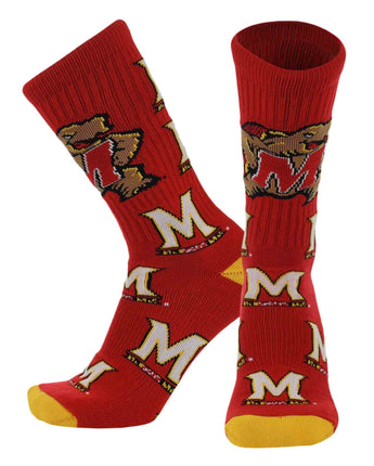 TCK socks Maryland Scarlet/Black / Large Maryland Terrapins Mayhem Crew Socks (Made in USA)