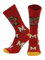 TCK socks Maryland Scarlet/Black / Large Maryland Terrapins Mayhem Crew Socks (Made in USA)