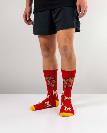 TCK socks Maryland Terrapins Mayhem Crew Socks (Made in USA)