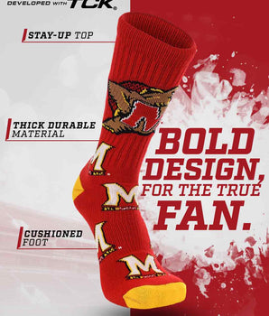 TCK socks Maryland Terrapins Mayhem Crew Socks (Made in USA)