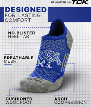 Memphis Tigers No Show Tour Socks - Made in USA
