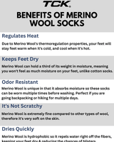 TCK socks Merino Wool Hiking Socks Crew Length
