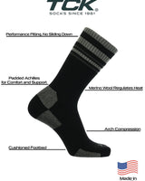 TCK socks Merino Wool Hiking Socks For Men & Women - Striped