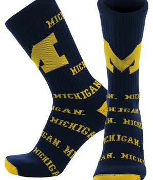 Michigan Wolverines Mayhem Crew Socks (Made in the USA)
