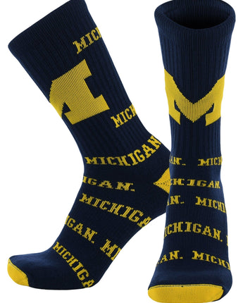 Michigan Wolverines Mayhem Crew Socks (Made in the USA)
