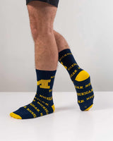 TCK socks Michigan Blue/Maize / Large Michigan Wolverines Mayhem Crew Socks (Made in USA)