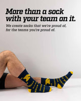 TCK socks Michigan Blue/Maize / Large Michigan Wolverines Mayhem Crew Socks (Made in USA)