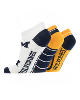 TCK socks Michigan Blue/Maize/White / Medium Michigan Wolverines No Show Socks Full Field 3 Pack