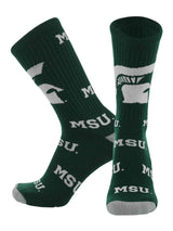 TCK socks Michigan State Green/Grey/White / Large Michigan State Spartans Mayhem Crew Socks (Made in USA)