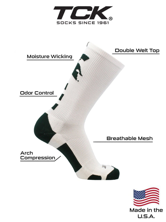 TCK socks Michigan State Spartans Baseline Crew Socks