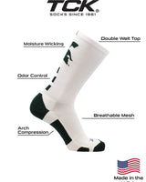 TCK socks Michigan State Spartans Baseline Crew USA Made