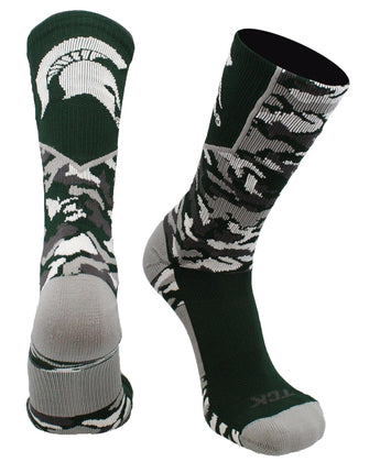 TCK socks Michigan State Spartans Camo Crew Socks