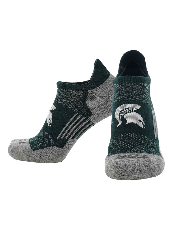 TCK socks Michigan State Spartans / Large Michigan State Spartans No Show Socks with Tab - Performance Socks That Say Hidden