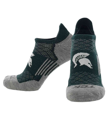 TCK socks Michigan State Spartans / Large Michigan State Spartans Tour No Show Tab Socks - Made in USA