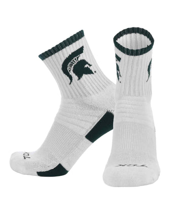 TCK socks Michigan State Spartans / Large TCK Michigan State Spartans Quarter Socks - Made in USA