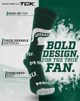 TCK socks Michigan State Spartans Mayhem Crew Socks (Made in USA)