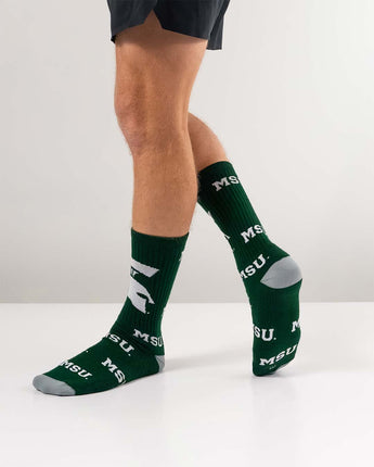 TCK socks Michigan State Spartans Mayhem Crew Socks (Made in USA)