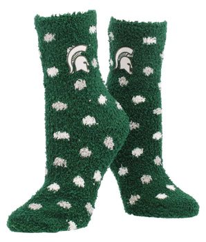 TCK socks Michigan State Spartans / Medium NCAA College Fuzzy Socks For Women & Men, Warm and Cozy Socks Womens Licensed Sock (Michigan State Spartans)