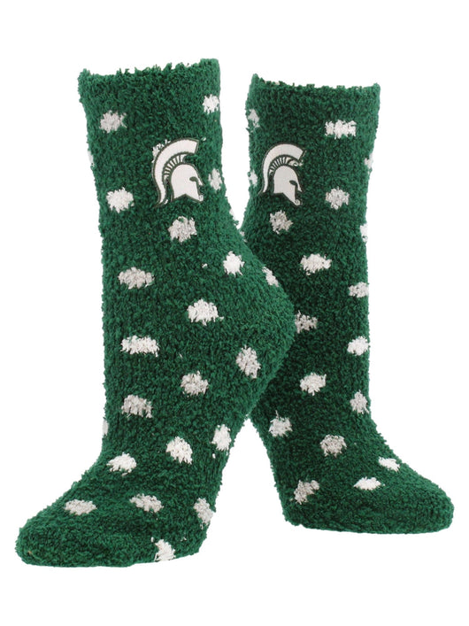 TCK socks Michigan State Spartans / Medium NCAA College Fuzzy Socks For Women & Men, Warm and Cozy Socks Womens Licensed University Sock