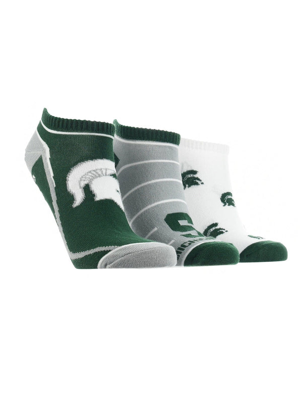 TCK socks Michigan State Spartans No Show Socks Full Field 3 Pack