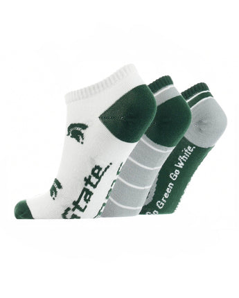 TCK socks Michigan State Spartans No Show Socks Full Field 3 Pack