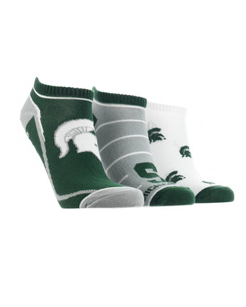 TCK socks Michigan State Spartans No Show Socks Full Field 3 Pack
