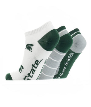 TCK socks Michigan State Spartans No Show Socks Full Field 3 Pack