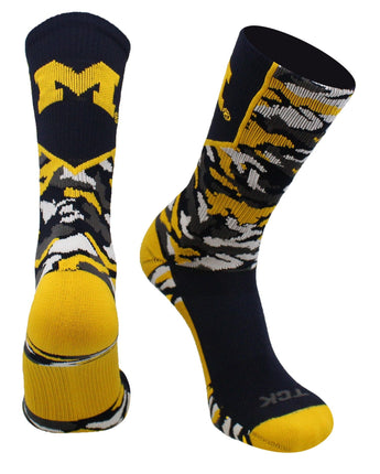 TCK socks Michigan Wolverines Camo Crew Socks
