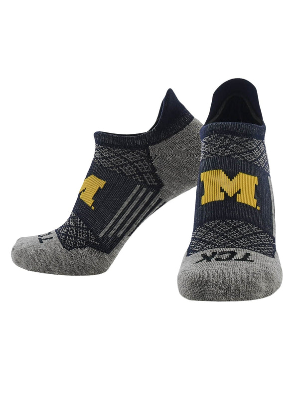 TCK socks Michigan Wolverines / Large Michigan Wolverines No Show Running & Golf Socks Mens & Womens - Tour - Performance Athletic Ankle Tab Socks, Soft Cushioned