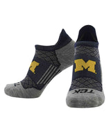 TCK socks Michigan Wolverines / Large Michigan Wolverines Tour No Show Tab Socks - Made in USA