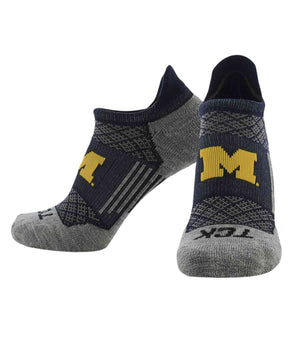 TCK socks Michigan Wolverines / Large Michigan Wolverines Tour No Show Tab Socks - Made in USA
