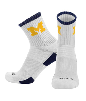 Michigan Wolverines Quarter Socks - Made in USA